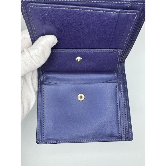 Burberry Bifold Wallet In Navy Blue Leather With Inner Logo Print - Picture 8 of 15